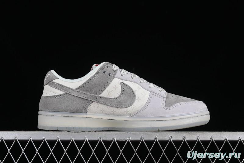 Nike SB Dunk Low LV Collaboration - Beige Grey Crystal Sole Night Light Anniversary High-End Custom Low-Top Casual Sneakers - CR8033-503