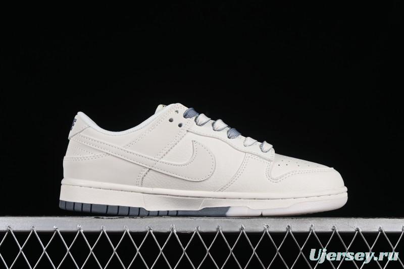 Supreme x Nike SB Dunk Low Anniversary Edition White Grey Customized Low-Top Casual Skate Shoes - BB8657-105