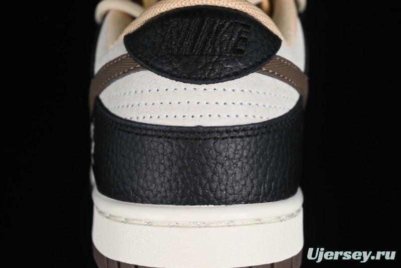 Nike Dunk Low "Mars Stone" Witch Puppet Themed SB Lace-Up Low-Top Casual Sneakers in Black/Mocha Brown - DR9704-200