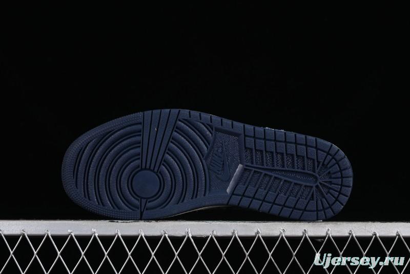 Nike Air Jordan 1 Low OG SP Travis Scott x Fragment Design Retro Sneakers with Reverse Swoosh - SJ2068-004