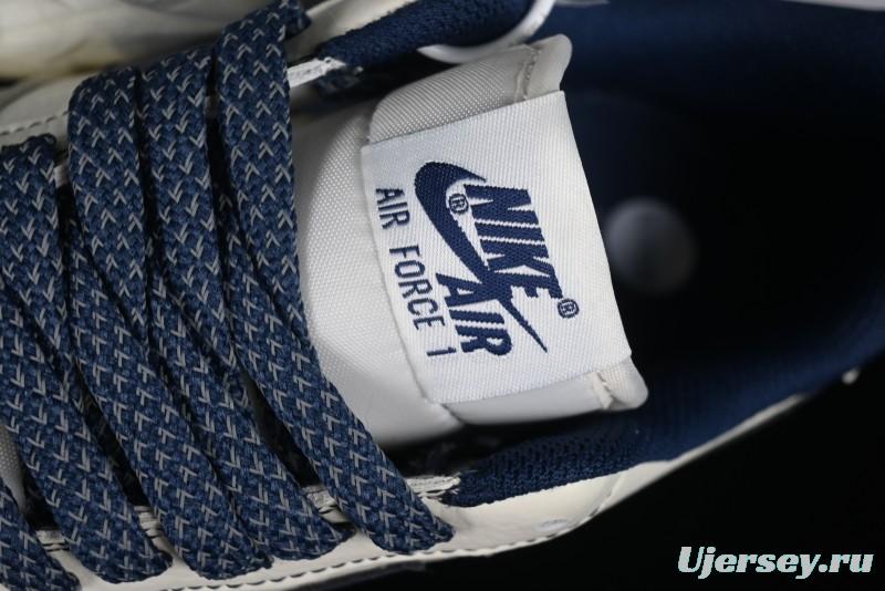 Nike Undefeated Air Force 1'07 Low Casual Sneakers in Deep Blue with Custom Leather and Reflective Details - UN2395-522