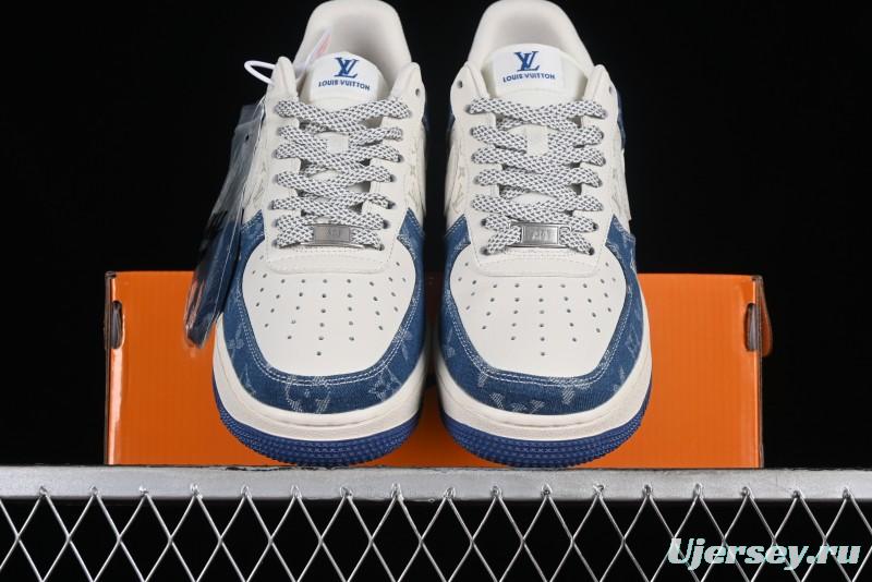 Nike Air Force 1 '07 Low LV Collaboration - Fluorescent Tie-Dye Denim Low-Top Casual Sneakers DD8686-400