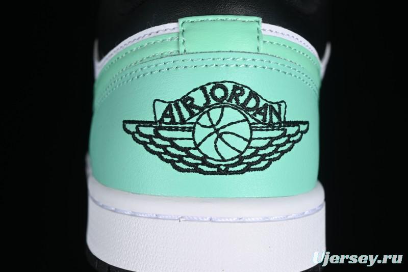 Nike Air Jordan 1 Low Retro Basketball Shoes in Mint Green and Black - 553558-131