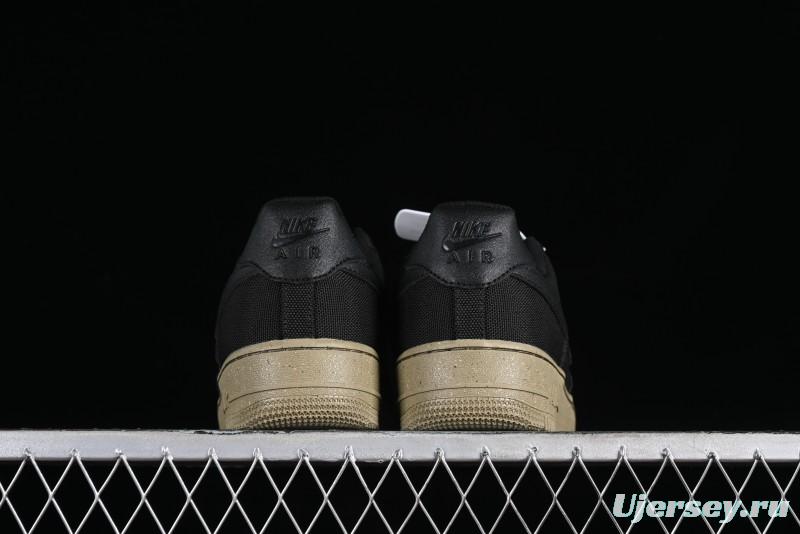 Nike Air Force 1 '07 Low Black Green Canvas Casual Sneakers - FJ4160-001