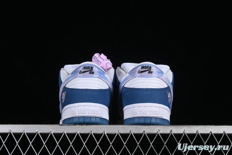 Nike Born x Raised x Nike SB Dunk Low Premium Skate Shoes with Special Foam Swoosh and Snowflake Perforations - FN7819-400