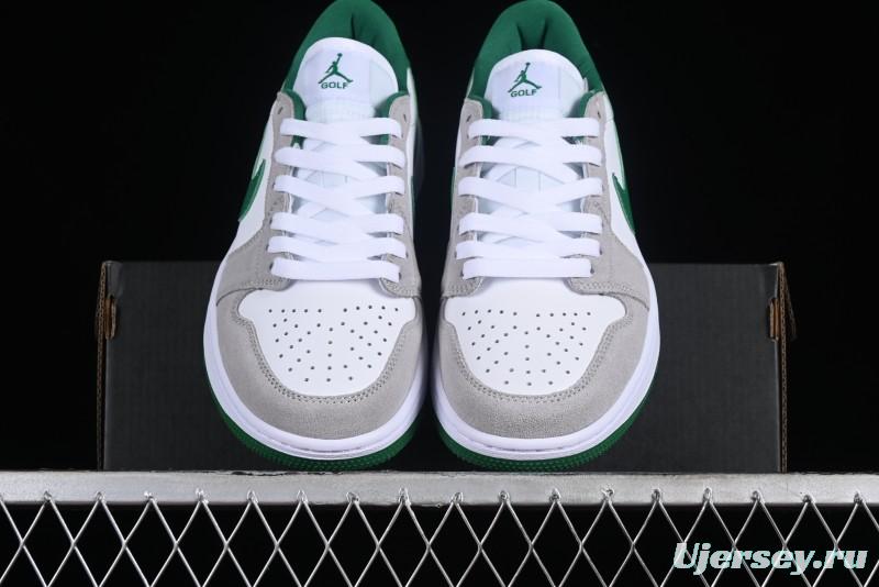 Nike Air Jordan 1 Low Golf Shoes Grey White Green - DD9315-112