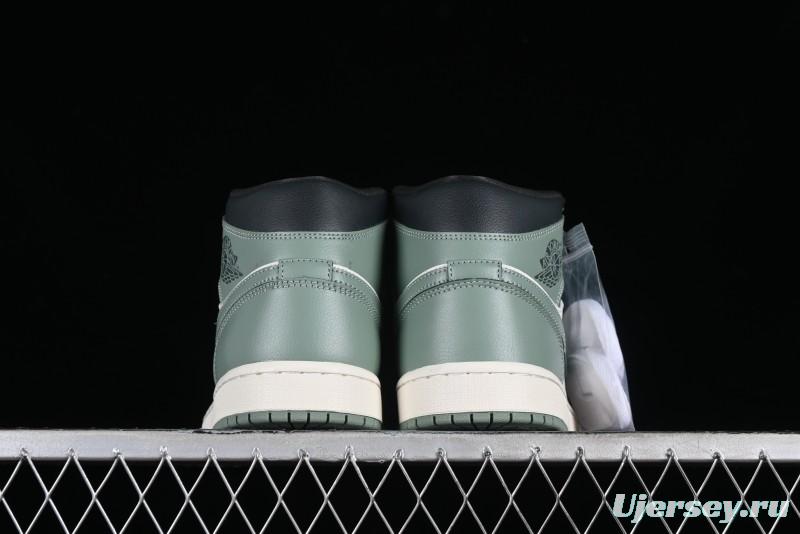 Nike Air Jordan 1 Mid AJ1 Basketball Shoes in Fresh Warm Green - BQ6472-130