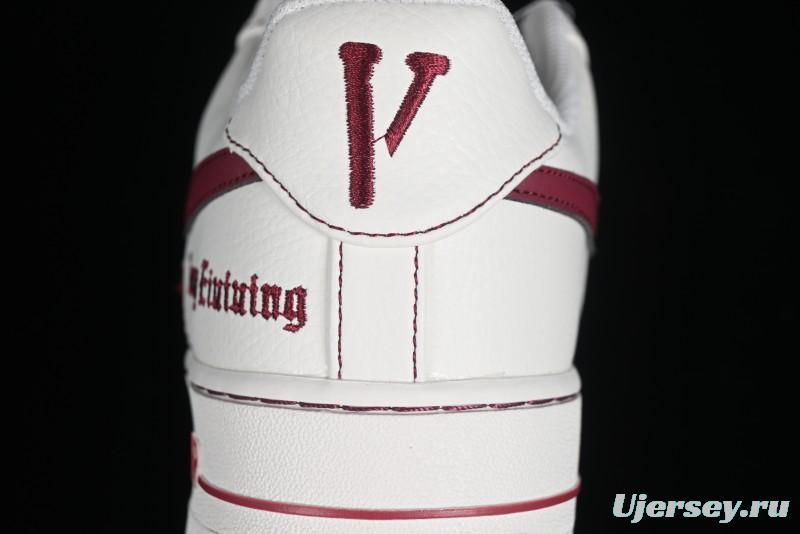 Nike Vlone x Air Force 1 '07 Low Collaboration Wine Red Casual Sneakers - AA5360-010