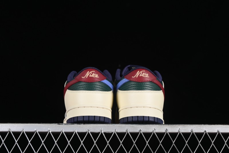 Nike SB Dunk Low Retro Skateboarding Shoes with Gorge Green and Red Swoosh Design - FV8106-361