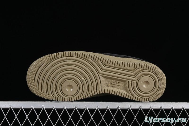 Nike Air Force 1 '07 Low Black Green Canvas Casual Sneakers - FJ4160-001