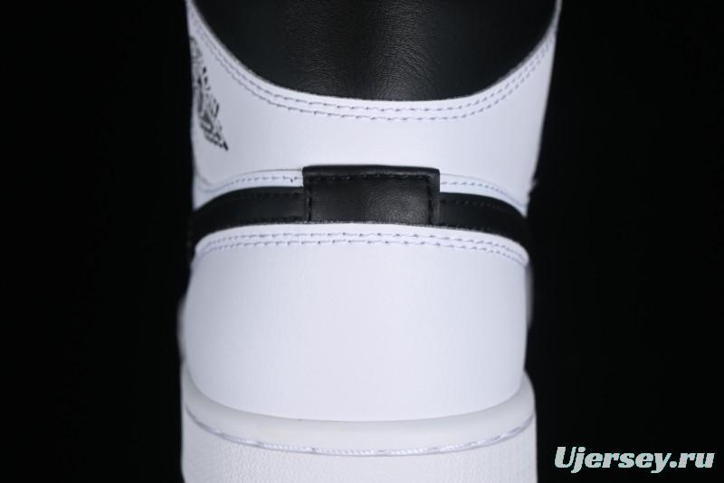 Nike Air Jordan 1 Mid AJ1 White Black Mid-Top Casual Sneakers - DQ8426-132