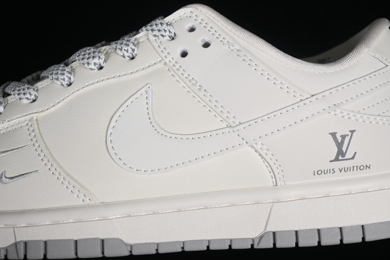 Nike SB Dunk Low LV Collaboration - Double Swoosh Beige Grey Anniversary High-End Custom Low-Top Casual Sneakers - FC2025-306