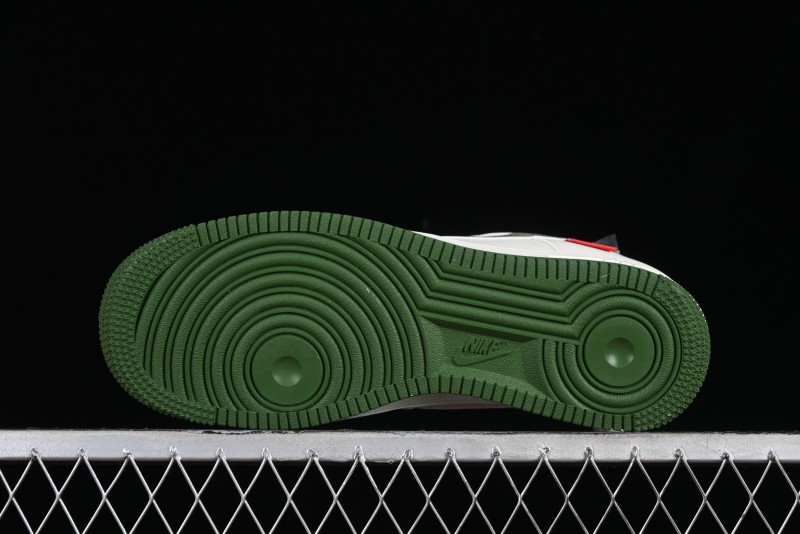 Supreme x Nike Air Force 1'07 Low Beige Green Casual Sneakers with Zoom Air Cushion - HD1968-008