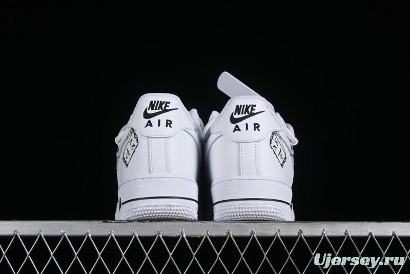 Nike Air Force 1 '07 Low Graffiti Casual Sneakers - CV9879-541