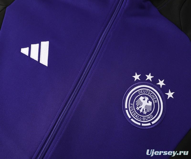 2024 Germany Purple Full Zipper Jacket +Long Pants