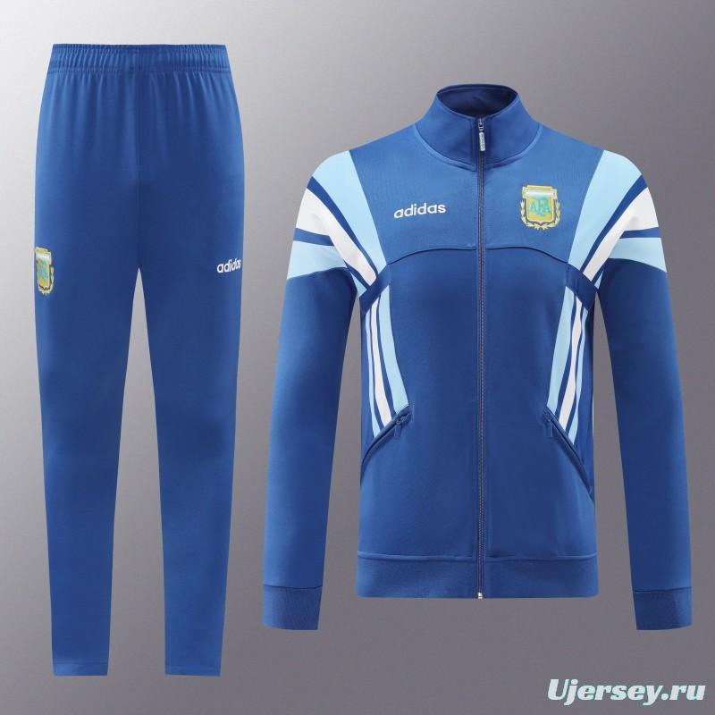2024 Argentina Blue Full Zipper Jacket +Long Pants
