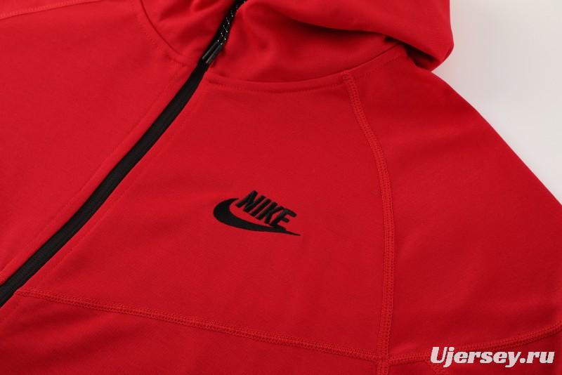 24/25 Nike Red Hoodie Full Zipper Jacket +Long Pants