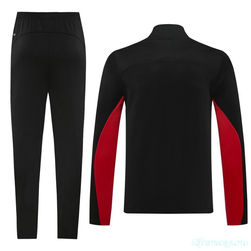 24/25 AC Milan Black/Red Full Zipper Jacket +Long Pants