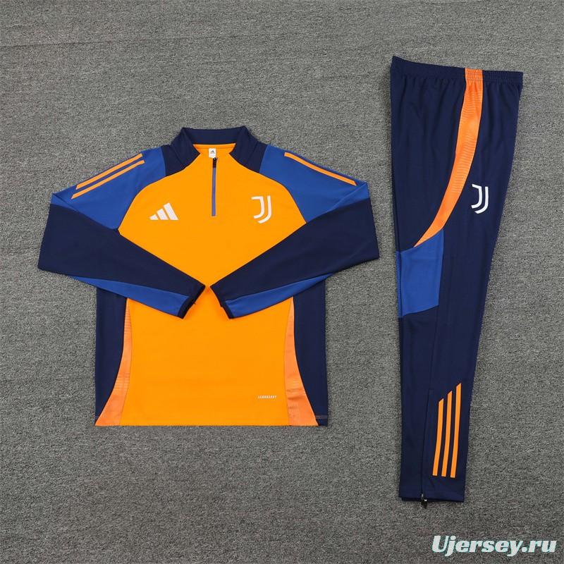 24/25 Juventus Orange Half Zipper Jacket+Long Pants