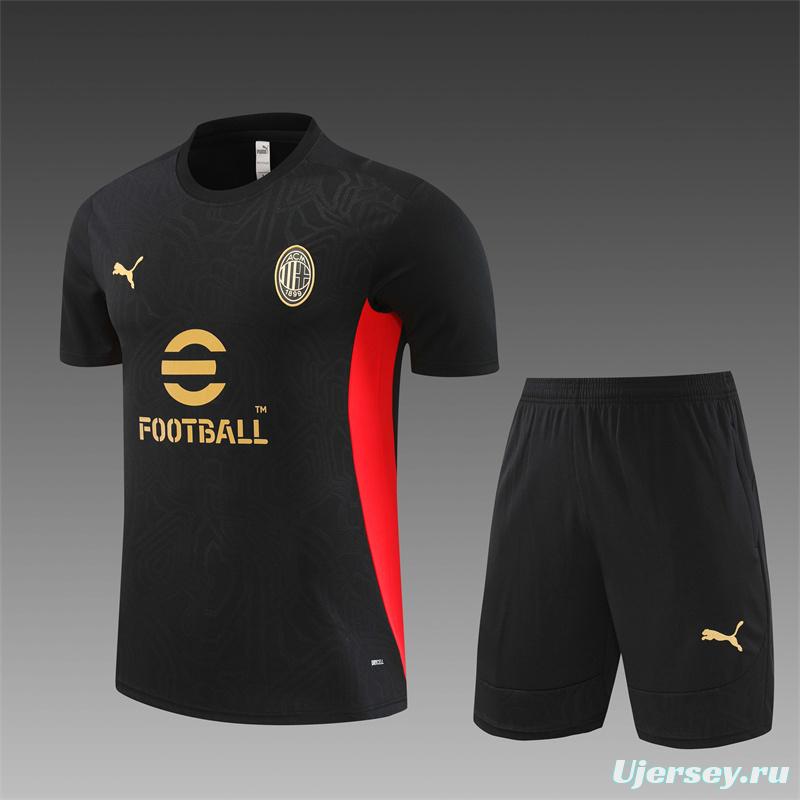 24/25 AC Milan Black Short Sleeve Jersey+Shorts