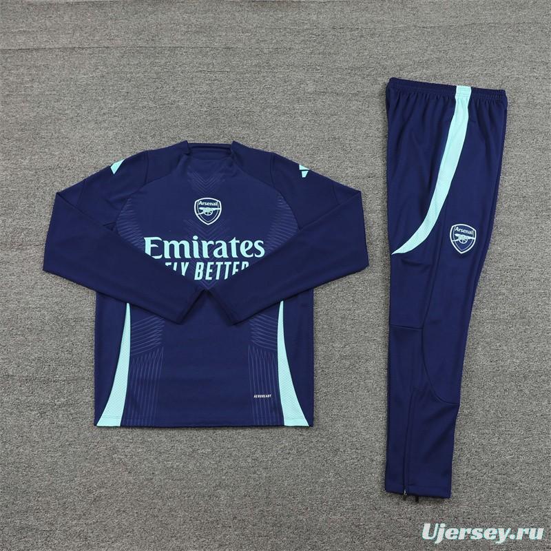 24/25 Arsenal Blue Half Zipper Jacket+Long Pants