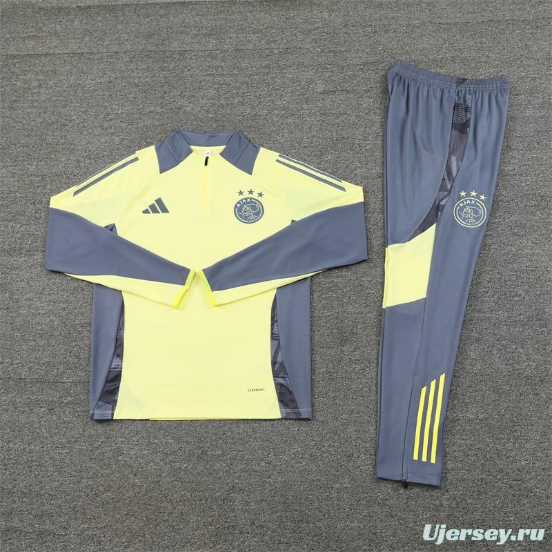 24/25 Juventus Yellow Half Zipper Jacket+Long Pants