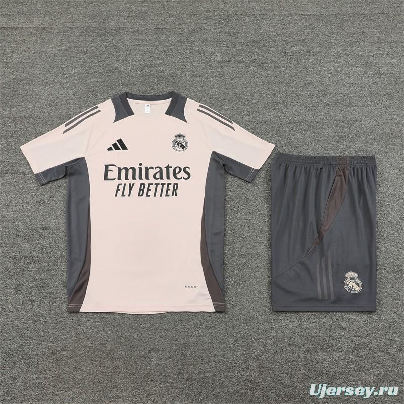 24/25 Real Madrid Pink Short Sleeve Jersey+Shorts