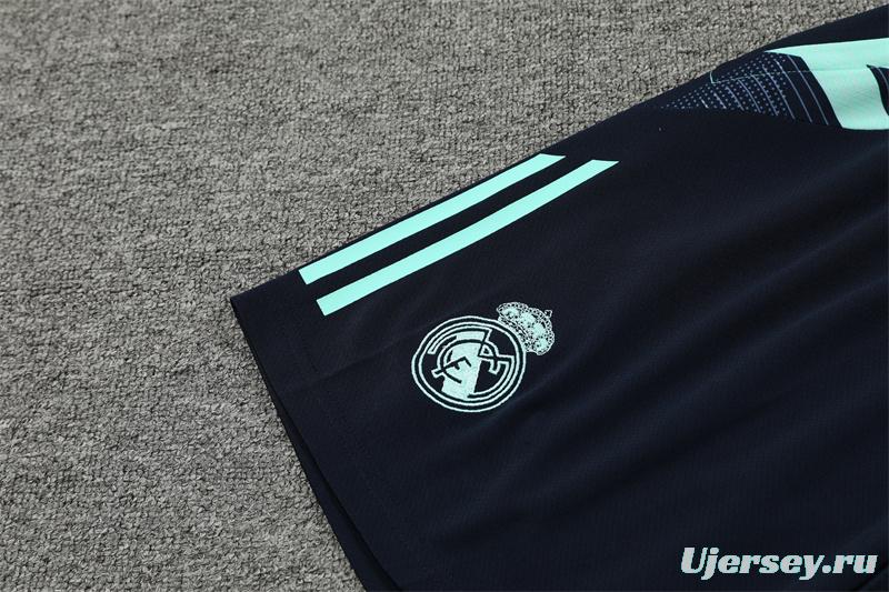 24/25 Real Madrid Lake Blue Short Sleeve Jersey+Shorts