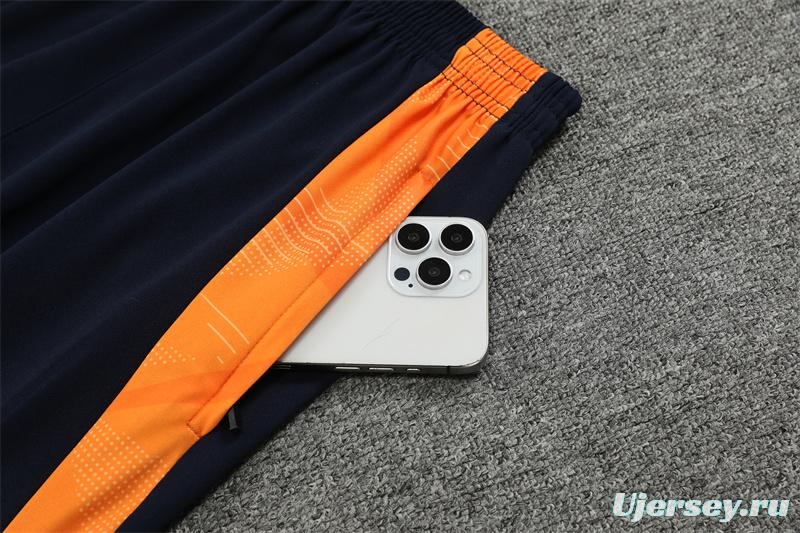 24/25 Real Madrid Light Blue/Orange Half Zipper Jacket+Long Pants