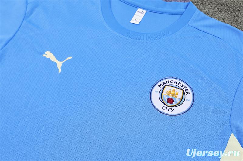 24/25 Manchester City Sky Blue Short Sleeve Jersey+Shorts