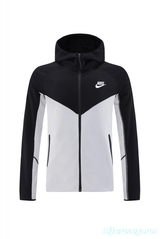 2024 NIKE Sports White/Black Full Zipper Jacket +Long Pants