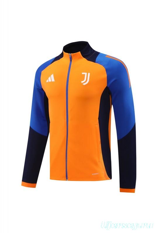 24/25 Juventus Orange Full Zipper Jacket +Long Pants