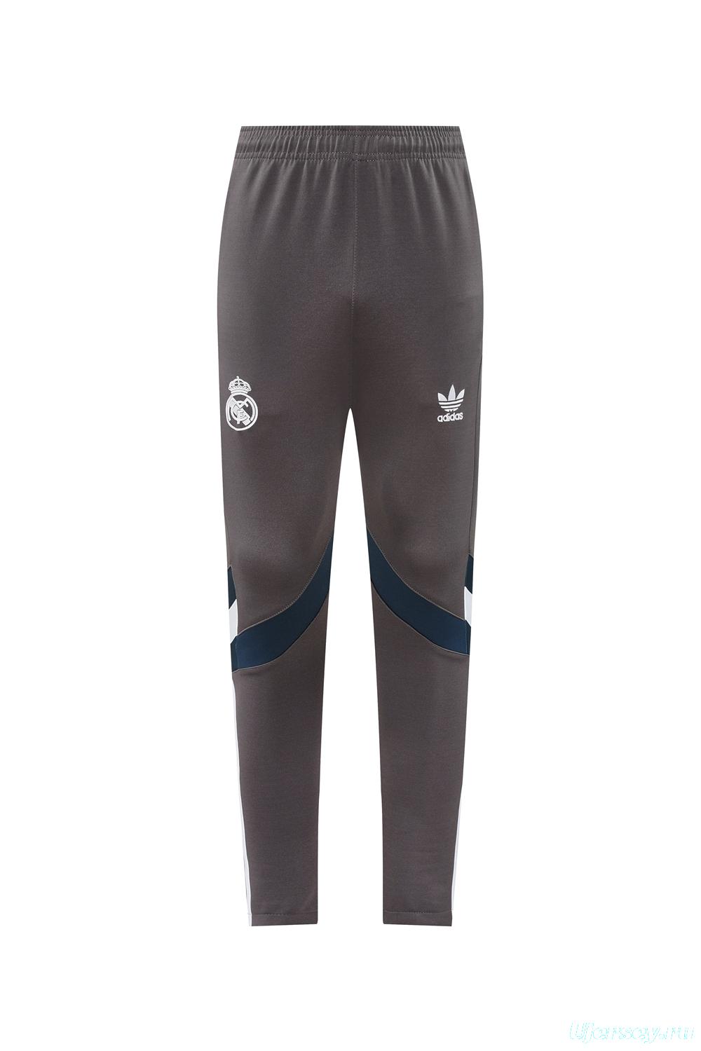 24/25 Real Madrid Grey Full Zipper Jacket +Long Pants