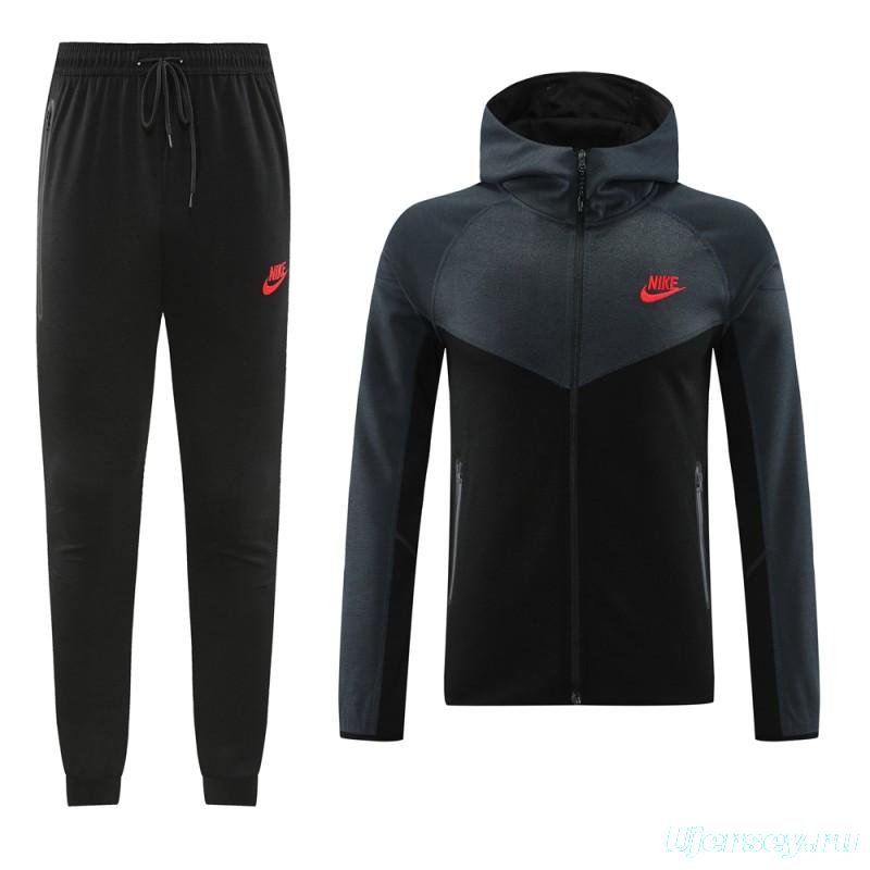 2024 Nike Grey/Black Full Zipper Jacket +Long Pants