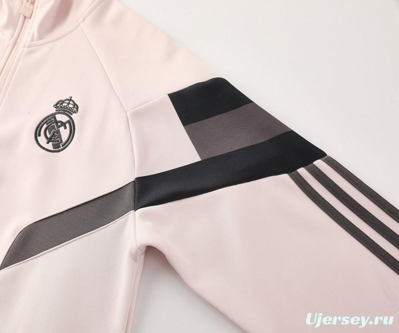 24/25 Real Madrid Light Pink Full Zipper Jacket +Long Pants