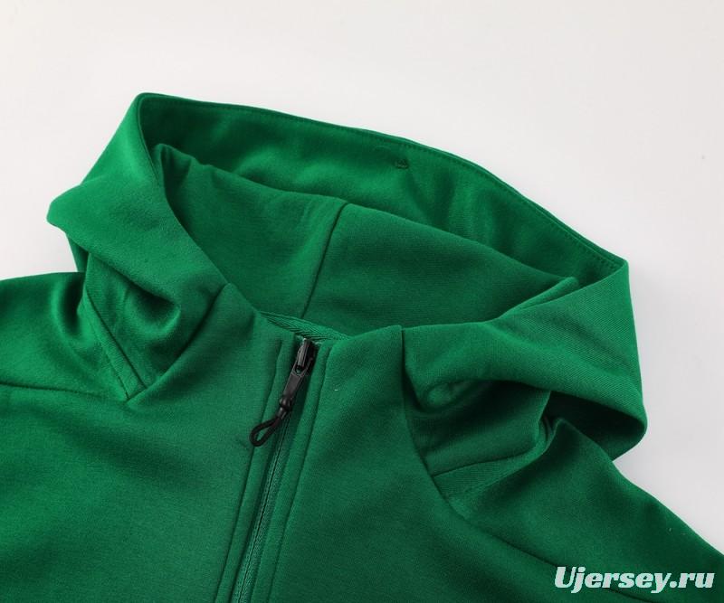 2024 Adidas Green Hoodie Full Zipper Jacket +Long Pants