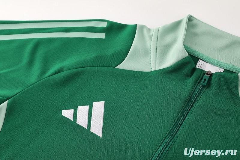 2024 Adidas Green Half Zipper Jacket +Long Pants