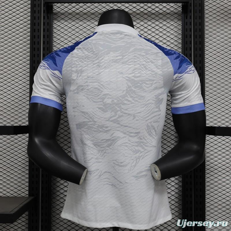 Player Version 2024 Japan White With Blue Dragon Jersey