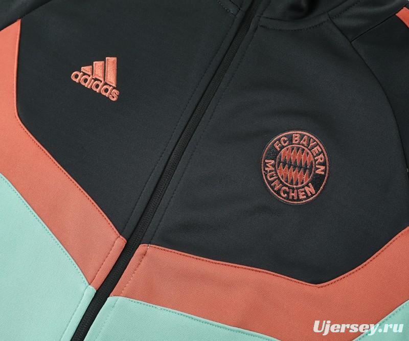 24/25 Bayern Munich Black/Green Full Zipper Jacket +Long Pants