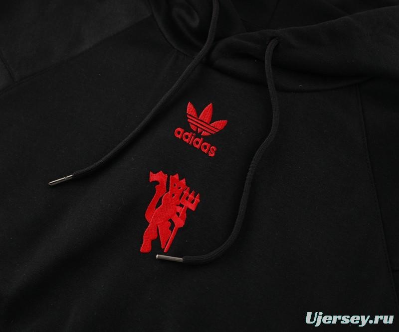 24/25 Manchester United Black Hoodie Jacket +Long Pants