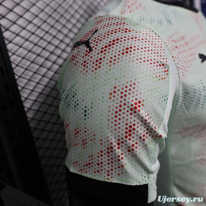 Player Version 2025 Portugal Away Mint Green Jersey with Graphic Pattern