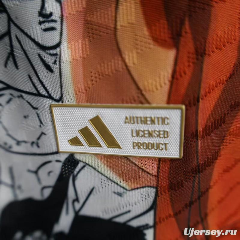 Player Version 2025 Japan White with Dragon Ball Goku Graphic Jersey