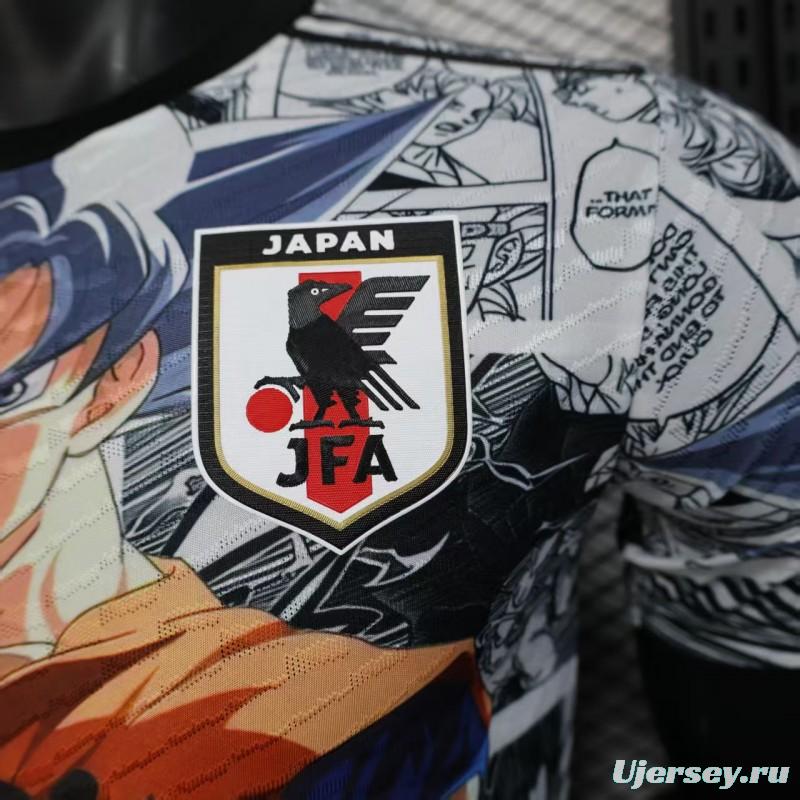 Player Version 2025 Japan White with Dragon Ball Goku Graphic Jersey