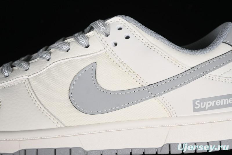 Nike SB Dunk Low Supreme Collaboration - Beige Canvas Anniversary High-End Custom Low-Top Casual Skate Shoes - BB6698-514
