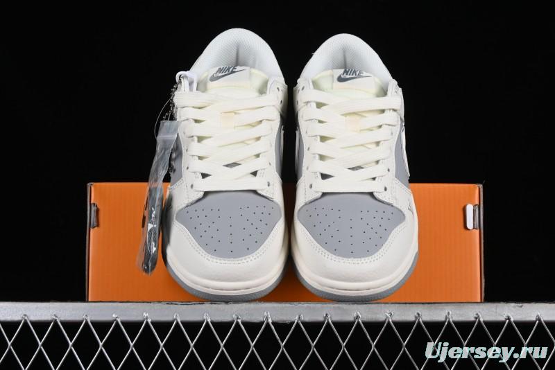 Nike SB Dunk Low LV Collaboration - Beige Silver Gray Anniversary High-End Custom Low-Top Casual Skate Shoes - BB8766-210