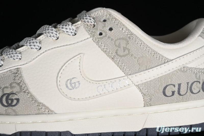 Nike SB Dunk Low Gucci Collaboration - Smoke Grey Anniversary Custom Low-Top Casual Sneakers - CF3688-003