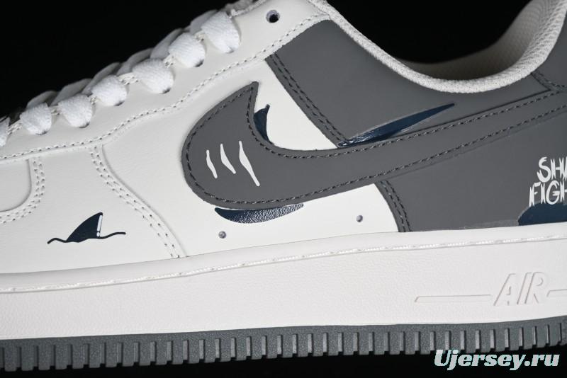 Nike Air Force 1 '07 Low "SHARK" Casual Sneakers with Full-Length Air Cushion - DB3301-220