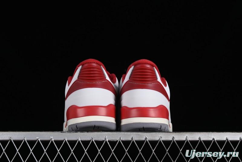 Nike Air Jordan 2/3 Retro Low Top Basketball Shoes in White/Red - FD0383-161