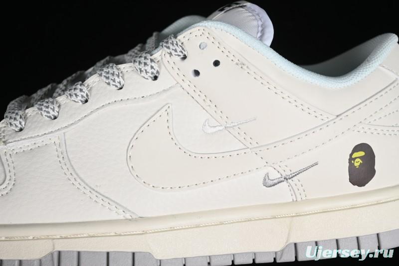 Nike SB Dunk Low "BAPE Collaboration - Arctic Fox" Anniversary High-End Custom Low-Top Casual Sneakers - XD6188-018