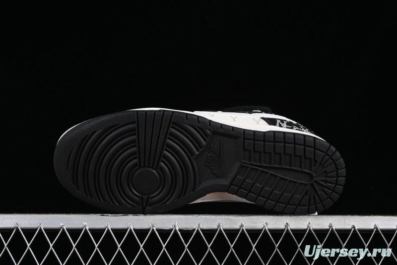 Nike SB Dunk Low MLB Strap Collaboration - Black Denim Print Anniversary Custom Low-Top Casual Sneakers - SJ2068-251